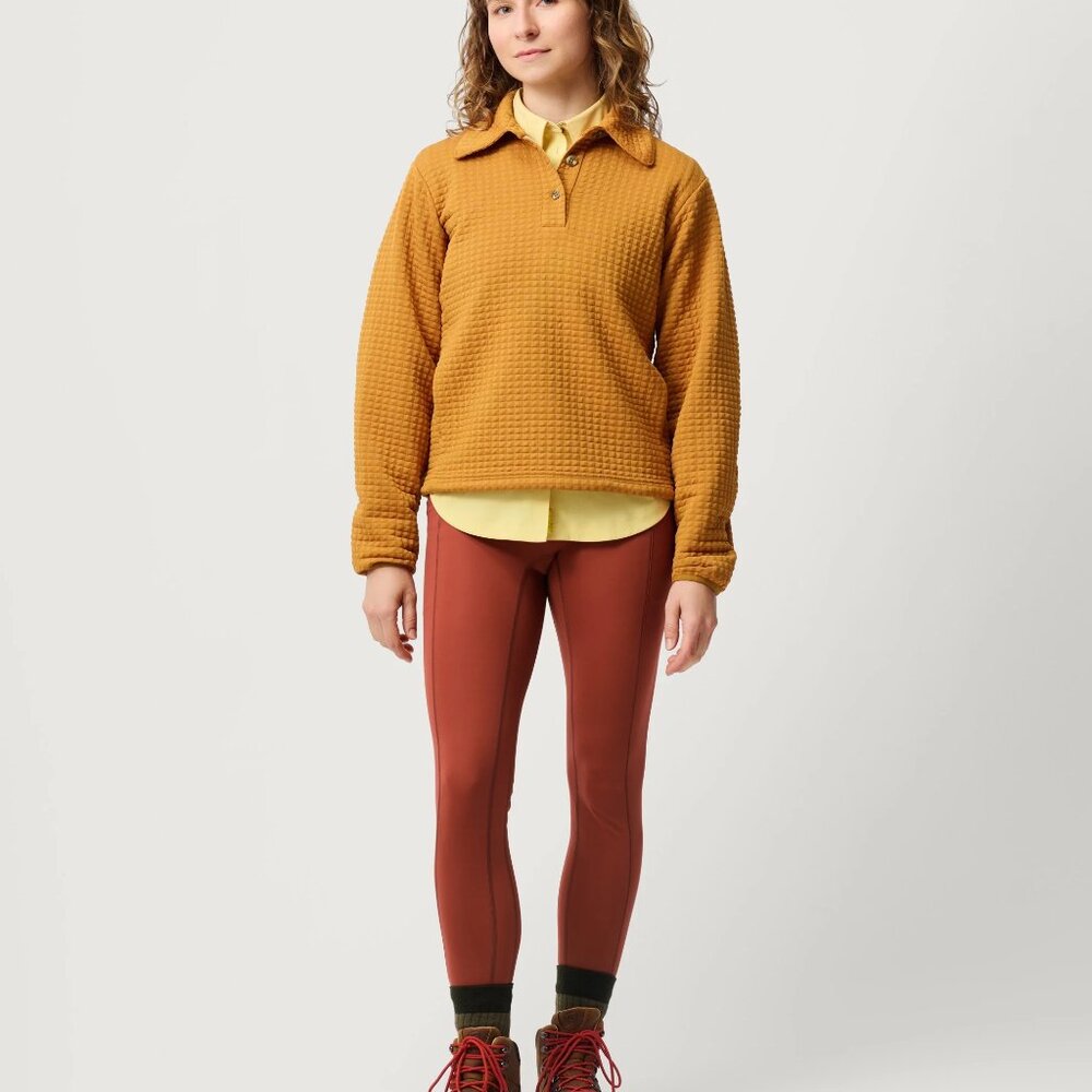 HIKERKIND Midlayer 01 Fleece Women's Small Yellow Pullover Hiking